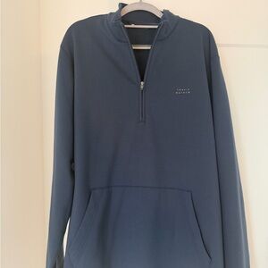Travis Mathew Blue Quarter Zip Pullover Golf Performance Lightweight Layer